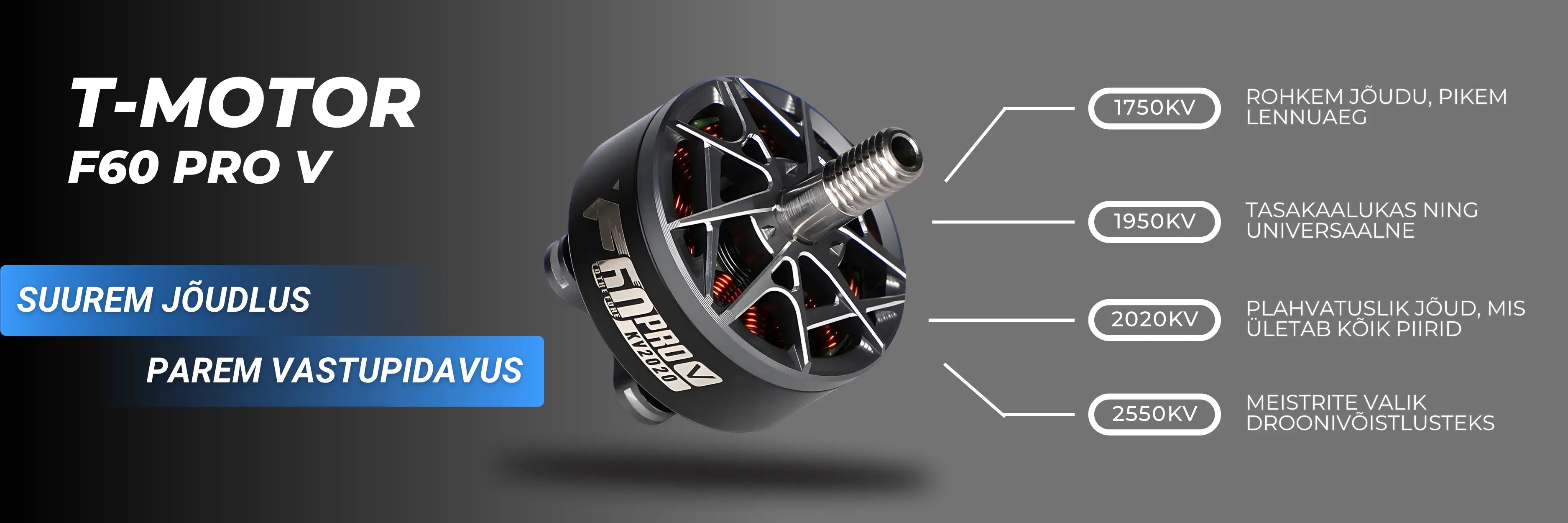 Parima vastupidavusega T-Motor F60 Pro V FPV mootor