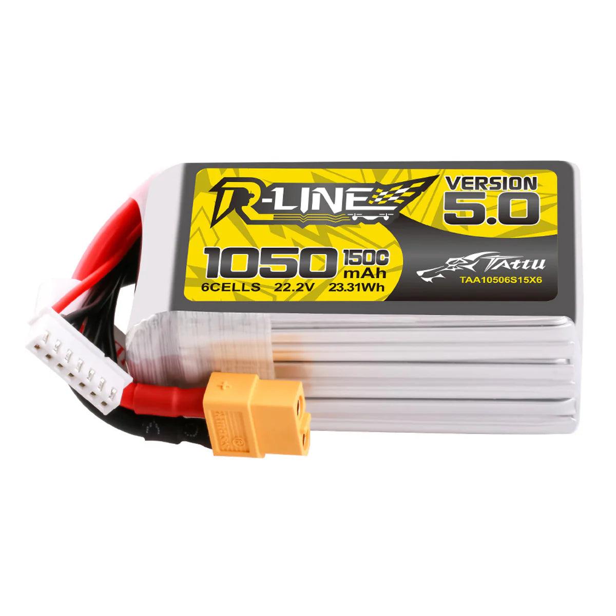 Tattu R-Line 1050mAh 6S 150C FPV drooni aku maksimaalseks jõudluseks ja stabiilsuseks