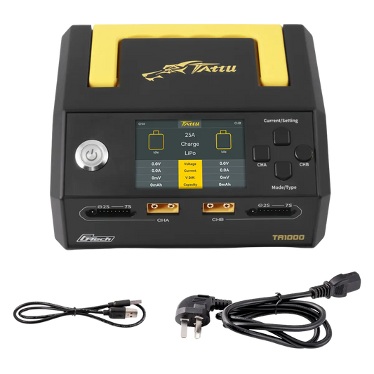 Tattu TA1000 kvaliteetne 1000W kahese pesaga FPV drooni akulaadija